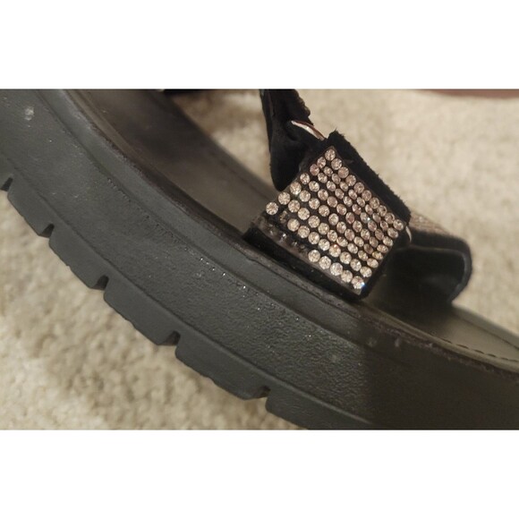 Steve Madden NIL Sandals Women shoes Platform Silver Rhinestones Size 6 Hook Eye - Picture 5 of 10
